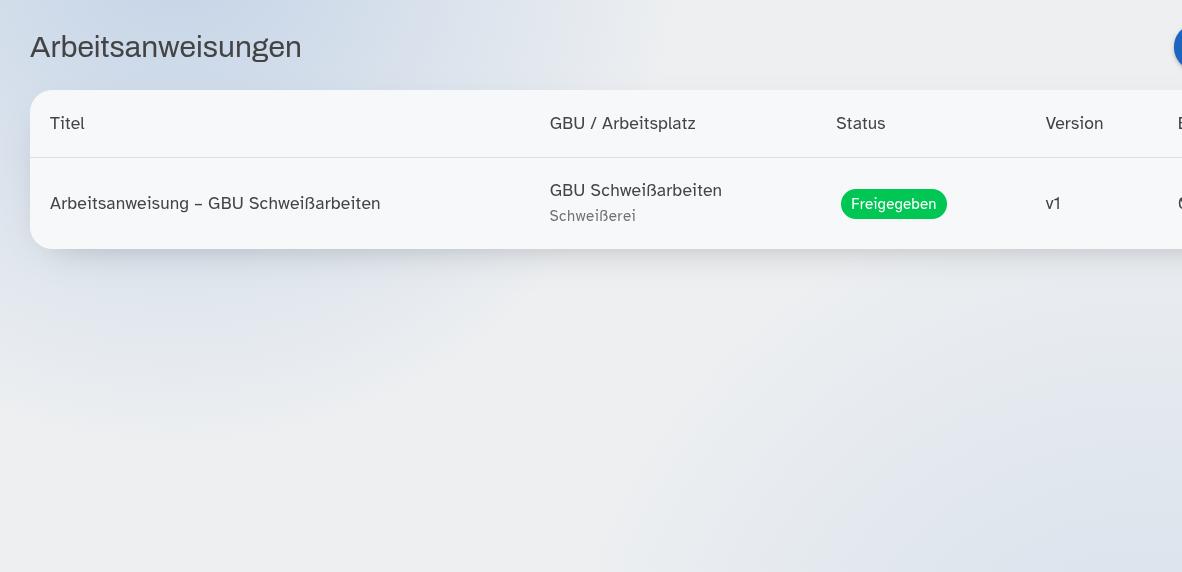 Alle Arbeitsanweisungen übersichtlich im Blick
